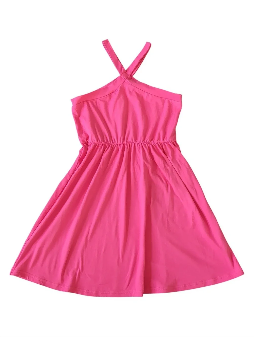 Girls Magenta Halter Dress (Size 7)